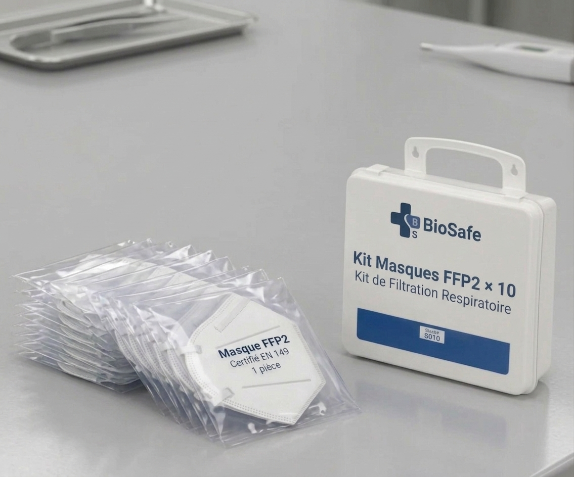 Kit Masques FFP2 × 10 — Protection  Respiratoire Hantavirus | BioSafe Kits